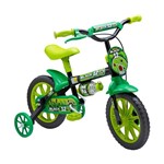 Ficha técnica e caractérísticas do produto Bicicleta Infantil Aro 12 Nathor Black Cesta e Garrafa Preta/Verde