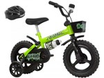 Bicicleta Infantil Aro 12 Track Bikes Kit Kat - Amarelo Neon com Rodinhas com Cesta