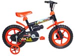 Bicicleta Infantil Aro 12 Verden Jack - Preta e Laranja com Rodinhas
