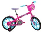 Bicicleta Infantil Aro 16 Caloi Barbie Rosa - com Rodinhas com Cesta