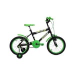 Bicicleta Infantil Aro 16 Masculina Cairu Verde com Rodinhas