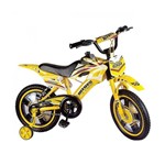 Ficha técnica e caractérísticas do produto Bicicleta Infantil Aro 16 Moto Bike Cross Amarela Unitoys