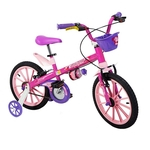Ficha técnica e caractérísticas do produto Bicicleta Infantil Aro 16 Nathor Top Girls Com Cestinha Rosa