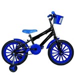 Ficha técnica e caractérísticas do produto Bicicleta Infantil Aro 16 Preta Kit Azul Promocional - Flexbikes