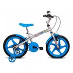 Ficha técnica e caractérísticas do produto Bicicleta Infantil Aro 16 Rock Prata e Azul Verden Bikes VER-10436