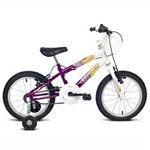 Ficha técnica e caractérísticas do produto Bicicleta Infantil Aro 16 Verden Brave - Branca/Violeta