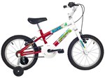 Bicicleta Infantil Aro 16 Verden Ocean - Branca e Vermelha com Rodinha Freio V-Brake