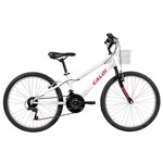 Ficha técnica e caractérísticas do produto Bicicleta Infantil Aro 24 Caloi Ceci 21 Marchas Branca com Cestinha