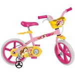 Ficha técnica e caractérísticas do produto Bicicleta Infantil Bandeirante Bela Princesas Disney Aro 14" - Rosa/Amarela