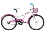 Bicicleta Infantil Barbie Aro 20 Caloi Branco - com Cesta Freio V-Brake