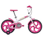 Ficha técnica e caractérísticas do produto Bicicleta Infantil Caloi Ceci Aro 16 Branco e Rosa com Rodinhas