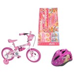 Ficha técnica e caractérísticas do produto Bicicleta Infantil com Adesivos e Capacete da Barbie