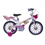 Bicicleta Infantil Feminina Ferinha Branco e Lilás Aro 16 - Fischer