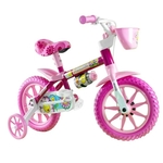 Ficha técnica e caractérísticas do produto Bicicleta Infantil Feminina Pink Aro 12 Flower Selim em Pu