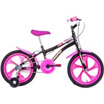 Ficha técnica e caractérísticas do produto Bicicleta Infantil Houston Tina Aro 16 Monovelocidade - Preta/Rosa