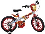 Bicicleta Infantil Marvel Homem de Ferro Aro 16 - Bandeirante Prata com Rodinhas