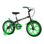 Ficha técnica e caractérísticas do produto Bicicleta Infantil Masculina Dino Aro 16 Preto/Verde Track Bikes