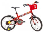 Bicicleta Infantil Minnie Aro 16 Caloi Vermelho - com Rodinhas com Cesta