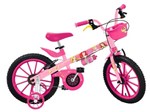 Bicicleta Infantil Princesas Aro 16 Bandeirante - Disney Rosa com Rodinhas Freio V-brake