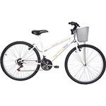 Ficha técnica e caractérísticas do produto Bicicleta Life Zone Amsterdam Aro 26 e 21 Marchas Branca com Cestinha