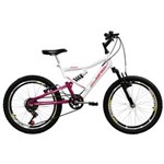 Ficha técnica e caractérísticas do produto Bicicleta Mormaii Aro 20` Full Fa240 6V Branca/Rosa - 2011866