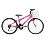 Ficha técnica e caractérísticas do produto Bicicleta Mormaii Aro 24 Fantasy com Cesta e 21 Marchas - Rosa