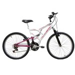 Ficha técnica e caractérísticas do produto Bicicleta Mormaii Aro 24 Full FA240 - Branco/Rosa
