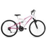 Ficha técnica e caractérísticas do produto Bicicleta Mormaii Aro 26 Q18 Fullsion Suspensão 18V - Branco e Rosa