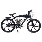 Bicicleta Motorizada Motor 80cc 2 Tempos - com Tanque Embutido Preto