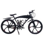 Ficha técnica e caractérísticas do produto Bicicleta Motorizada Motor 80cc 2 Tempos Prata - com Tanque Embutido - Preto
