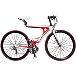 Ficha técnica e caractérísticas do produto Bicicleta Mountain Bike Ferarri MTB Touring Carbono Aro 26 18 Marchas - Branca/Vermelha
