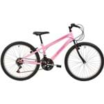 Ficha técnica e caractérísticas do produto Bicicleta MTB Aro 24 Feminina 18 Marchas Rosa 7143 Polimet