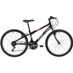 Ficha técnica e caractérísticas do produto Bicicleta MTB Aro 24 Feminina VBrake Preta 18v - Polimet