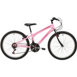 Ficha técnica e caractérísticas do produto Bicicleta MTB Aro 24 Feminina VBrake Rosa 18v - Polimet