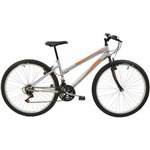 Ficha técnica e caractérísticas do produto Bicicleta Mtb Aro 26 Feminina 18 Marchas 7148 Polimet - Prata