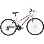 Ficha técnica e caractérísticas do produto Bicicleta Mtb Aro 26 Feminina 18 Marchas Branco 7146 Polimet