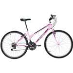 Ficha técnica e caractérísticas do produto Bicicleta Mtb Aro 26 Feminina 18 Marchas Rosa 7147 Polimet