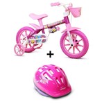 Ficha técnica e caractérísticas do produto Bicicleta Nathor Flower Aro 12 Infantil com Capacete