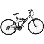 Ficha técnica e caractérísticas do produto Bicicleta Polimet Full Suspension Kanguru Aro 26 Preta