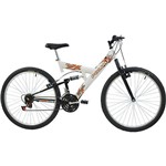 Ficha técnica e caractérísticas do produto Bicicleta Polimet Kanguru Aro 26 18 Marchas Full Suspension - Branca