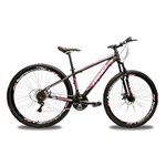 Ficha técnica e caractérísticas do produto Bicicleta RINO ATACAMA 29 Freio a Disco - Cambios Shimano 2.0 - 21v - Preto/Rosa 15 - Pink