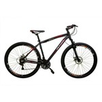 Bicicleta Rino Câmbios Shimano Aro 29 Freio a Disco 21v - Quadro 19 - Preto/vermelho Fosco
