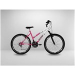 Ficha técnica e caractérísticas do produto Bicicleta Rosa Aro 26 21v com Amortecedor Câmbios Shimano