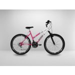 Ficha técnica e caractérísticas do produto Bicicleta Rosa Aro 26 21 Marchas com Amortecedor