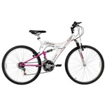 Ficha técnica e caractérísticas do produto Bicicleta Track & Bikes, Aro 26, 18 Marchas, Dupla Suspensão, Branca com Rosa - TB200W
