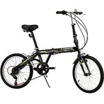 Ficha técnica e caractérísticas do produto Bicicleta Track & Bikes Dobrável Aço Smart Cido 6V Aro 20 Preta