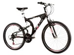 Ficha técnica e caractérísticas do produto Bicicleta Track Bikes TK 400 Aro 26 21 Marchas - Dupla Suspensão Quadro de Alumínio Freio V-Brake