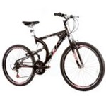 Ficha técnica e caractérísticas do produto Bicicleta Track Bikes XK-400, Preta, Aro 26, 21 Marchas, Dupla Suspensão - Track Bikes