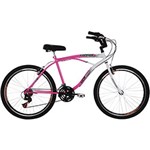 Ficha técnica e caractérísticas do produto Bicicleta Verden Confort Aro 26 21V Branca e Rosa