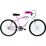 Ficha técnica e caractérísticas do produto Bicicleta Verden Confort Aro 26 Branca e Rosa